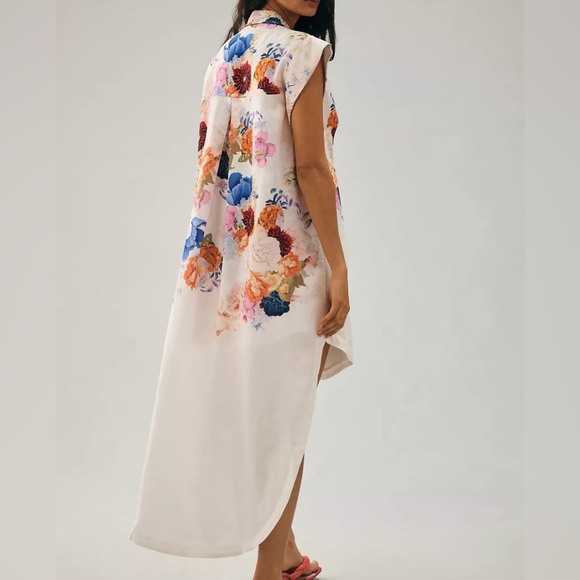 Maeve by Anthropologie Floral High-Low Shirt Dress Size XS - Boho Button Down - Picture 2 of 12